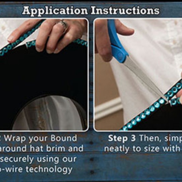 Turquoise Cloth Bound Edge Hatband For Cowboy Hat - Picture 2 of 2